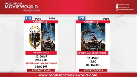 robinsons pangasinan cinema schedule|HEADS UP! Here's our movie schedule .
